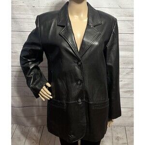 Vintage Margaret Godfrey Black Leather Jacket Style 2431P